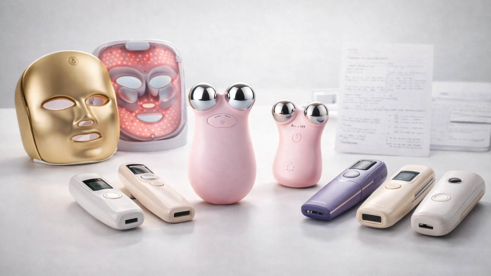 LED masks, microcurrent devices, and IPL tools aligned for an objective comparison